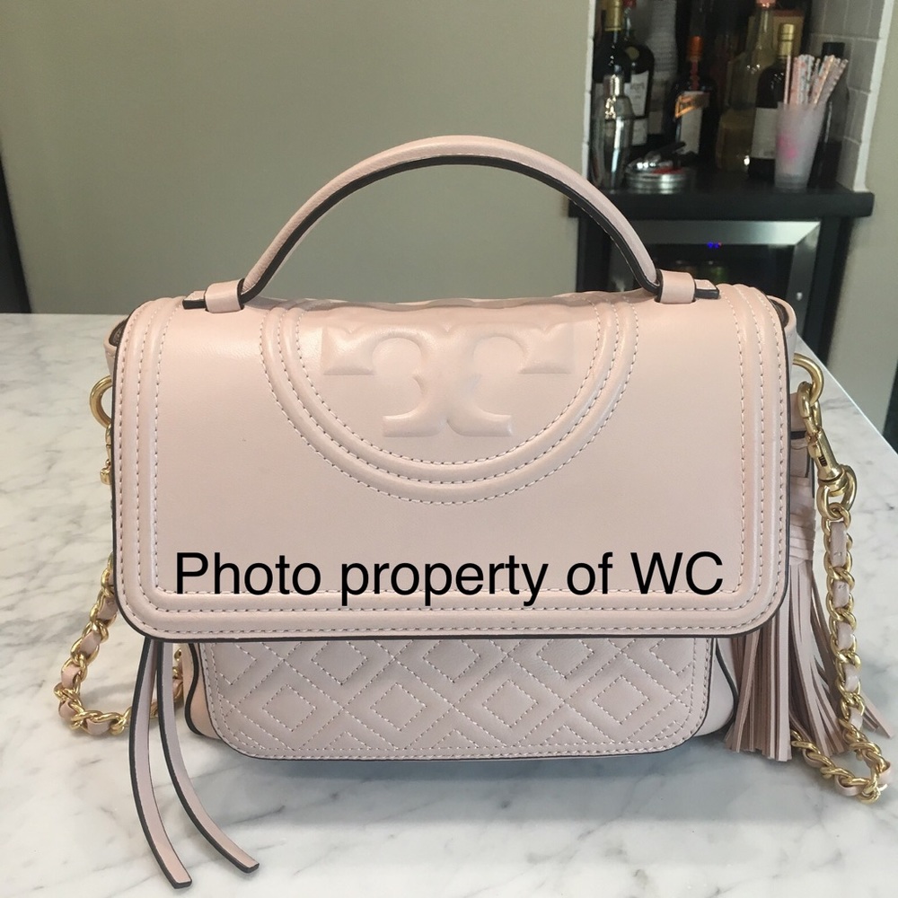 Tory Burch Fleming Satchel Shell Pink gently used